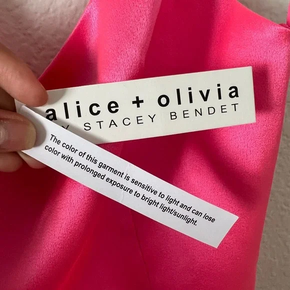 NWT Alice + Olivia Size 6 Nelle Mini Dress in Neon Pink Barbiecore Cocktail Hoco - Picture 5 of 10